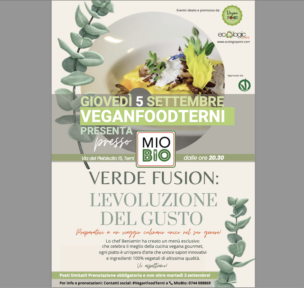 VERDE FUSION: L'EVOLUZIONE DEL GUSTO - Un Passo Avanti per la Sostenibilità Alimentare a Terni
